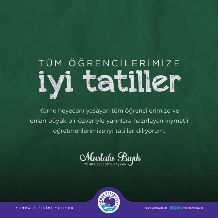 TÜM ÖĞRENCİLERİMİZE İYİ TATİLLER