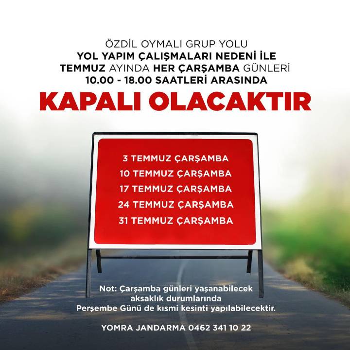 YOMRA KAYMAKAMLI INDAN DUYURU