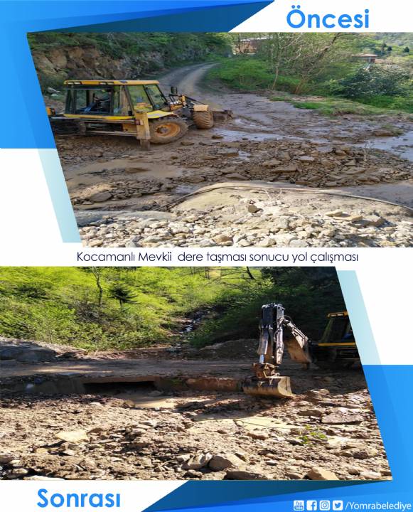 DERE TAŞKINI SONRASI YOL AÇMA ÇALIŞMASI