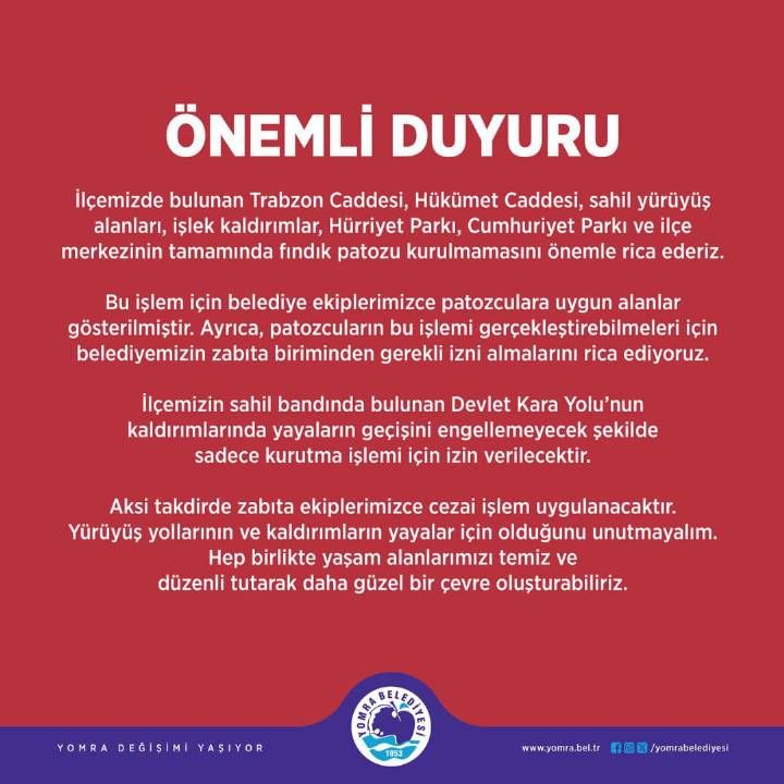 ÖNEMLİ DUYURU