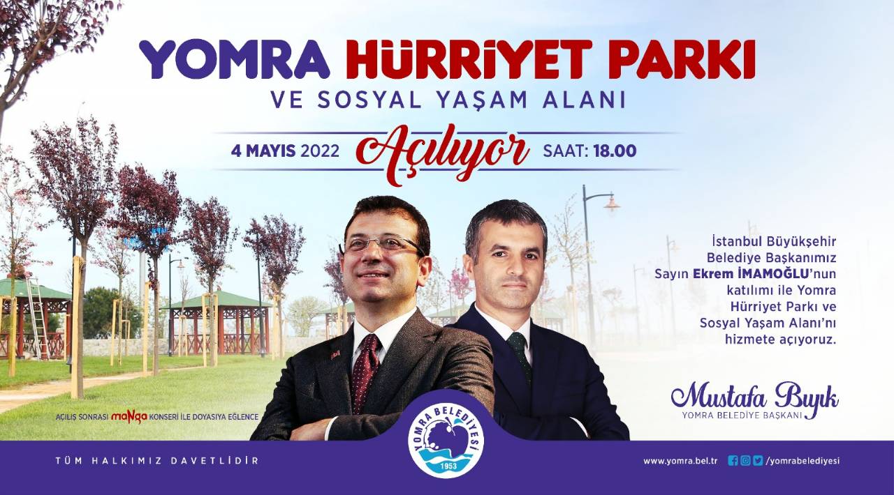 YOMRA HÜRRİYET PARKI HİZMETE AÇILIYOR