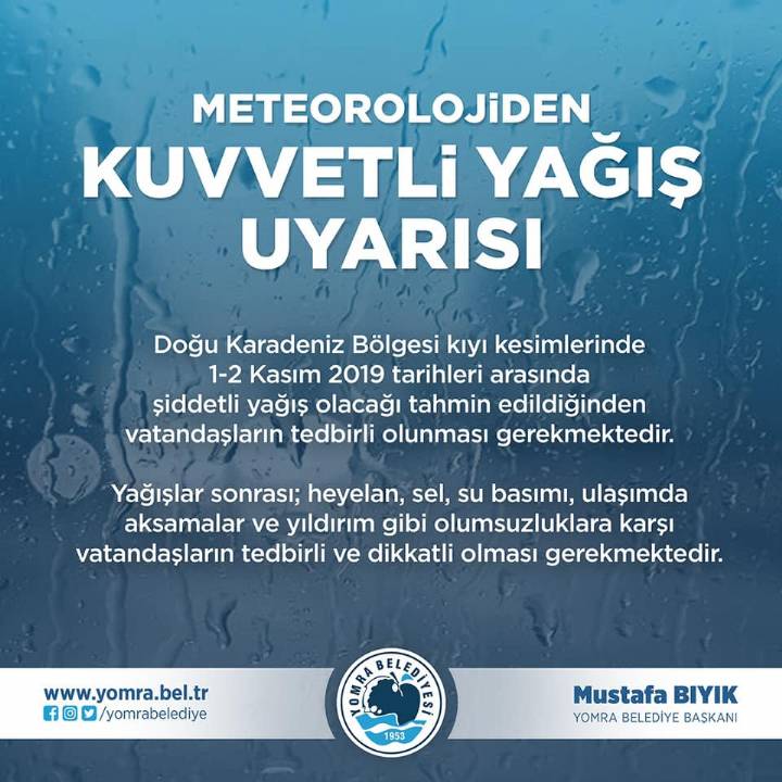 KUVVETLİ YAĞIŞ UYARISI