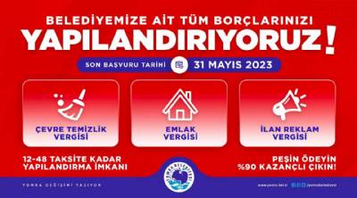 BELEDİYEMİZE AİT TÜM BORÇLARINIZI YAPILANDIRIYORUZ!